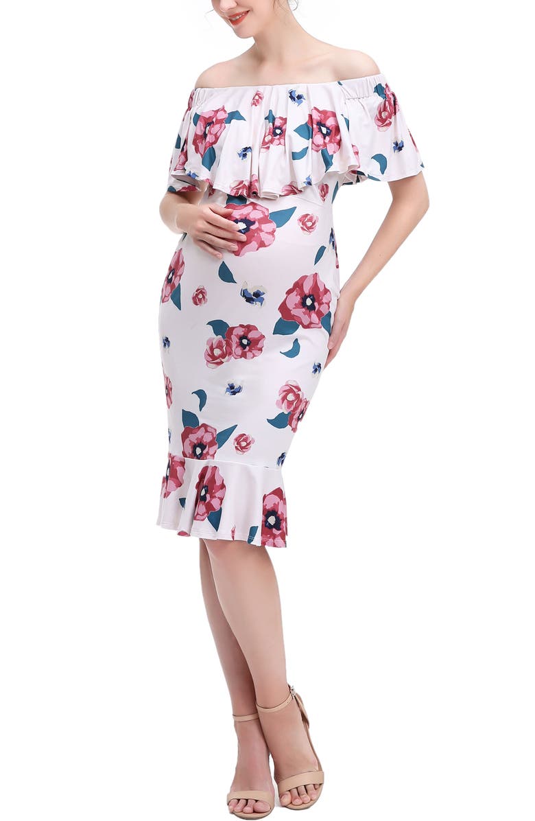 Kimi & Kai Kyla Maternity Nursing Mermaid Dress, Alternate, color, Multicolored