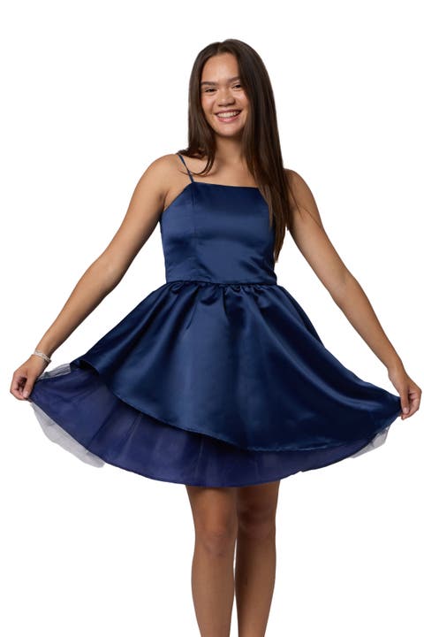Satin Peek-a-boo Party Dress