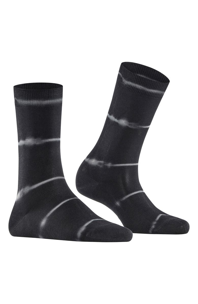 Falke Wave Bond Organic Cotton Blend Crew Socks, Alternate, color, Black