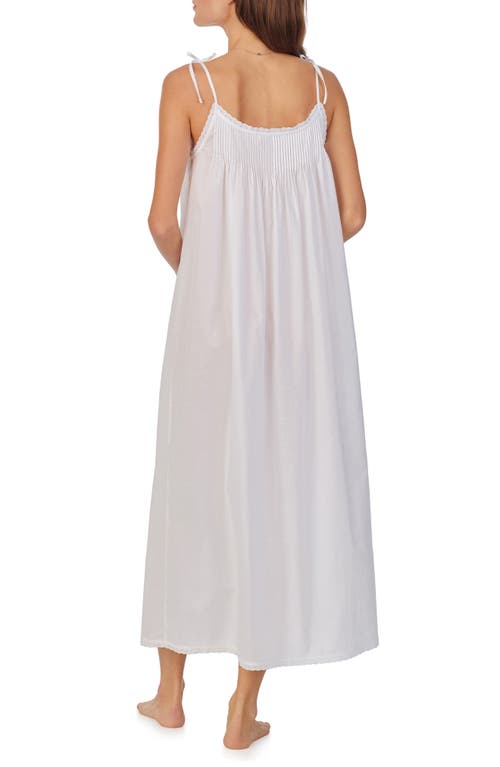 Shop Eileen West Floral Tie Strap Sleeveless Ballet Cotton Lawn Nightgown In White