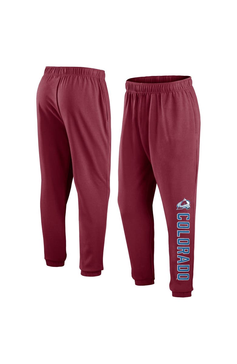 FANATICS Men's Fanatics Branded Burgundy Colorado Avalanche Chop Block Fleece Sweatpants, Main, color, 