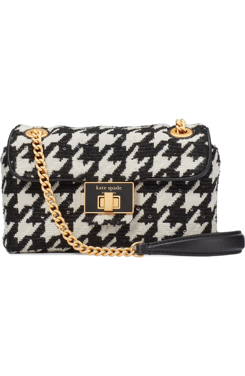 Kate Spade New York evelyn sequin houndstooth convertible crossbody bag, Main, color,