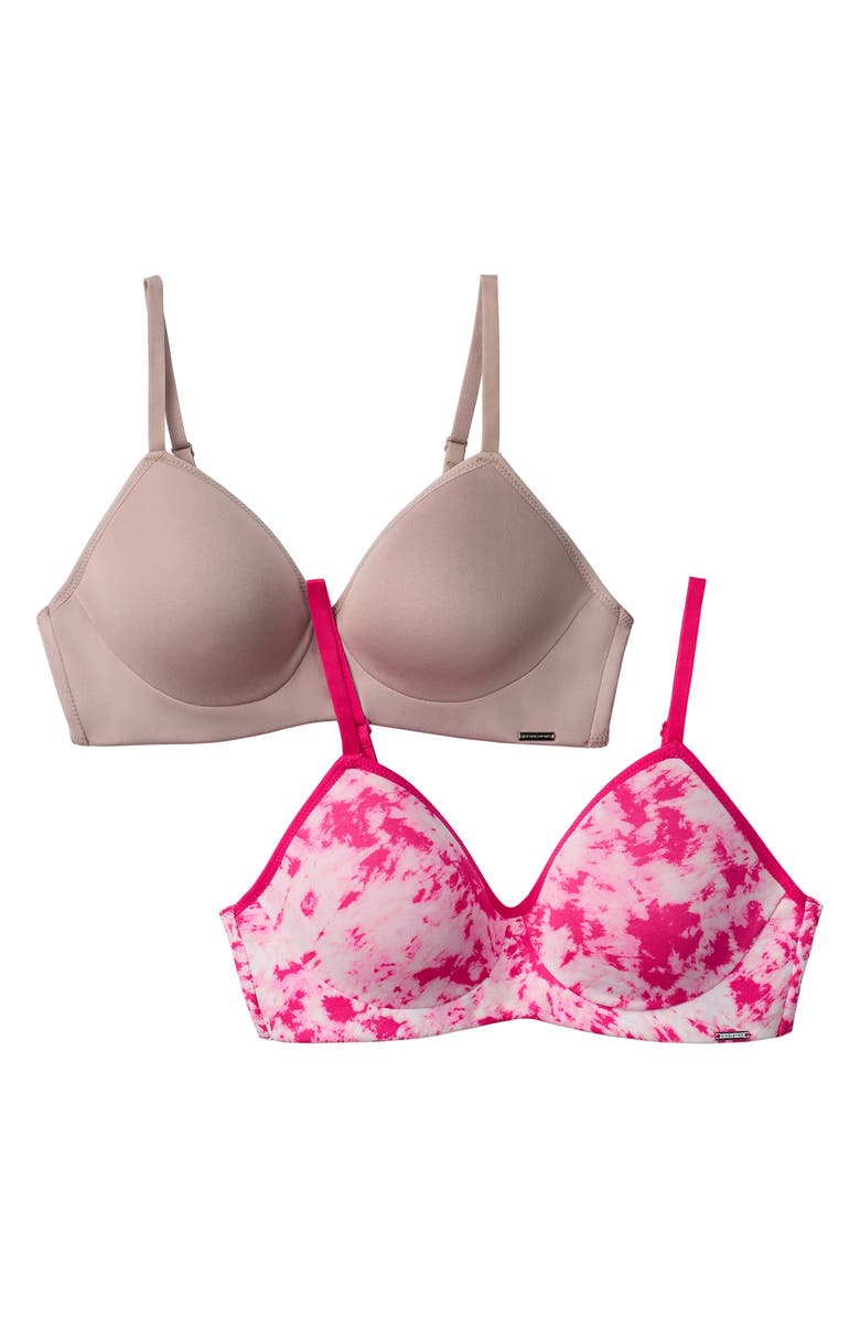 HALSTON 2-Pack Modern Micro Wire Free T-Shirt Bras, Main, color, Bpmk/ Pbgry