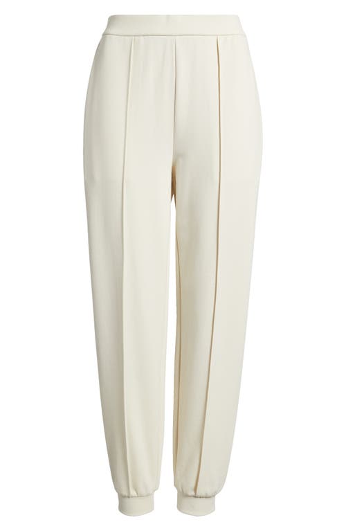 Eileen Fisher Cropped Pintuck Lightweight Ponte Joggers In Brown