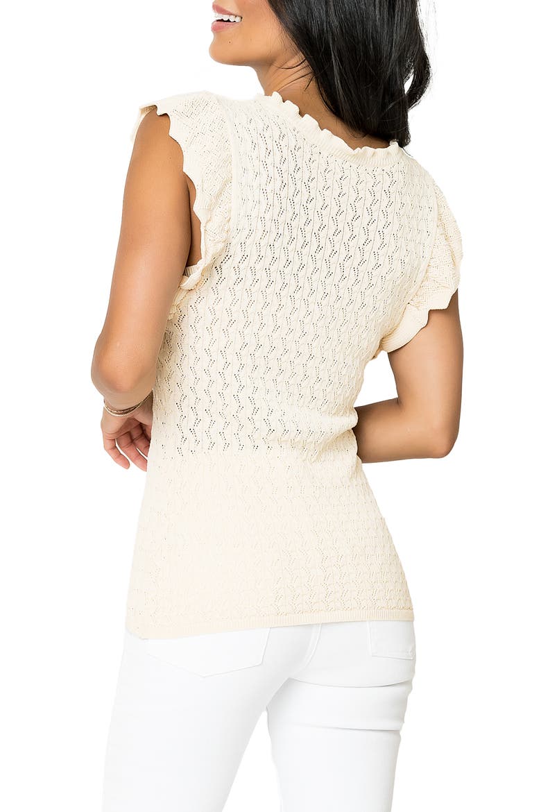 Pointelle Sleeveless Sweater, Alternate, color, NATURAL