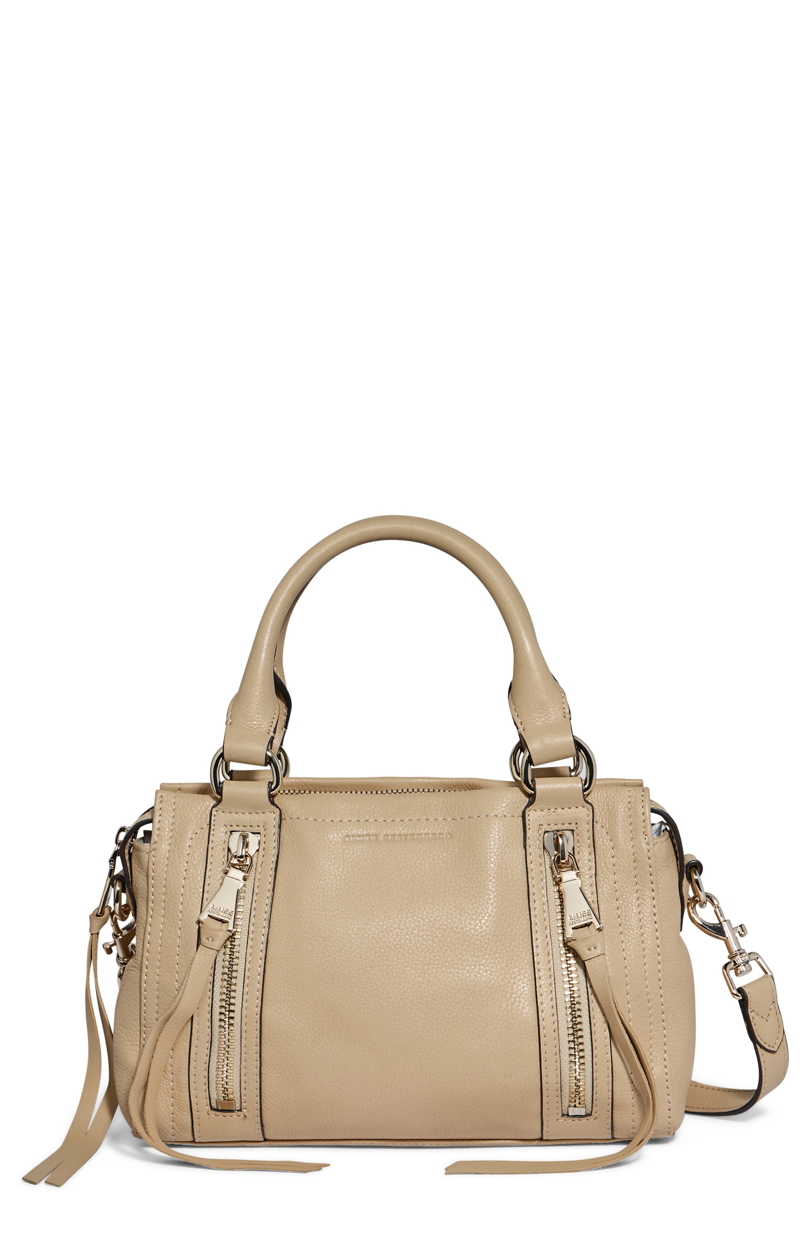 AIMEE Mini Zip Me Up Leather Satchel, Main, color, 