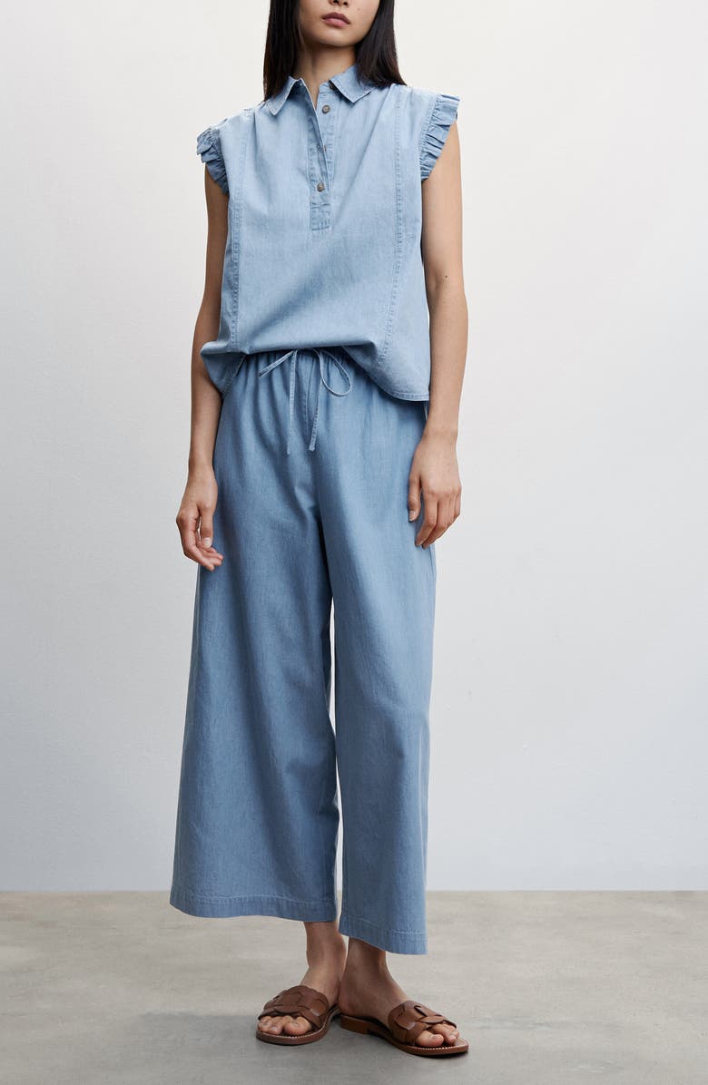 MANGO Ruffle Cotton Top, Alternate, color, 