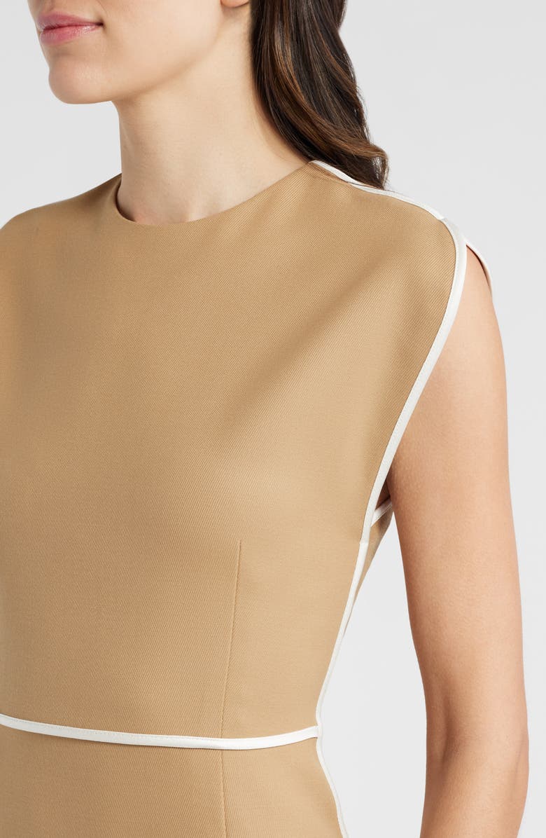 BOSS Detira Wool Blend Sheath Dress, Alternate, color, Camel