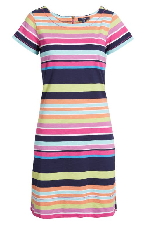 Hatley Nellie Hot Stripes Cotton T-shirt Dress In Patriot Blue