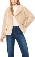 Halogen® Double Breasted Faux Fur Peacoat