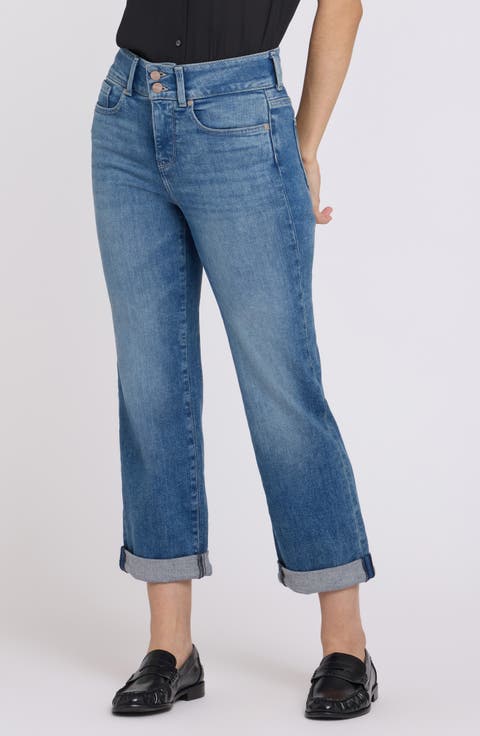 Bailey High Waist Crop Relaxed Straight Leg Jeans (Regular & Petite)