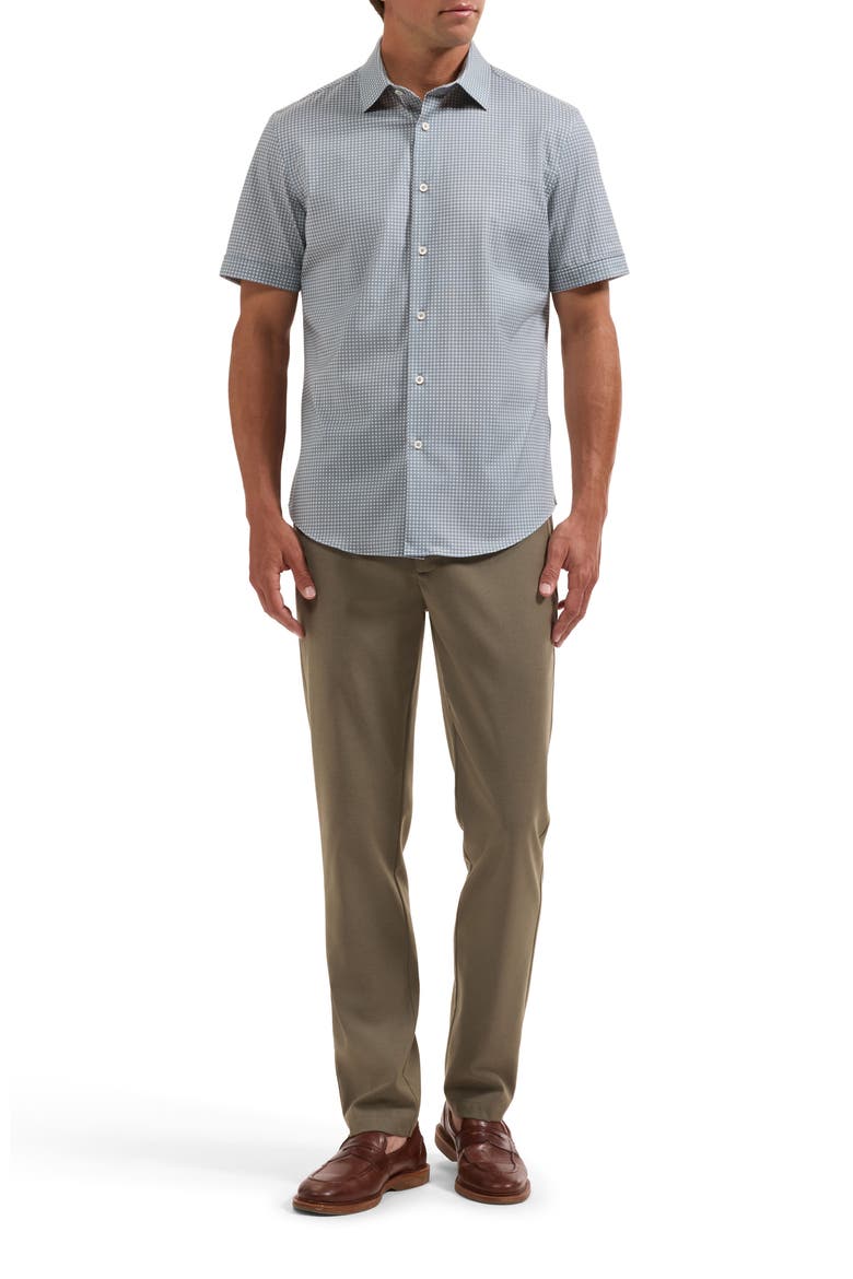Miles OoohCotton® Geo Print Short Sleeve Button-Up Shirt, Alternate, color, AVOCADO