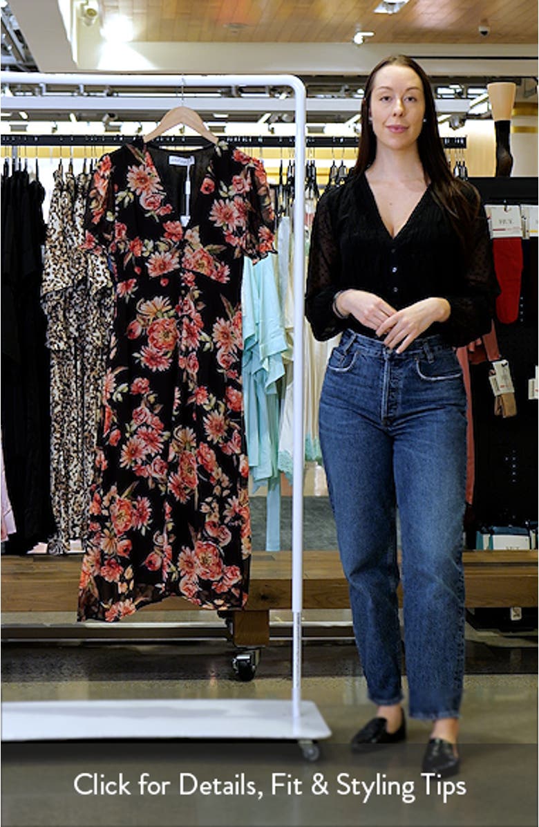 Logen Floral Puff Sleeve Midi Dress, sales video thumbnail