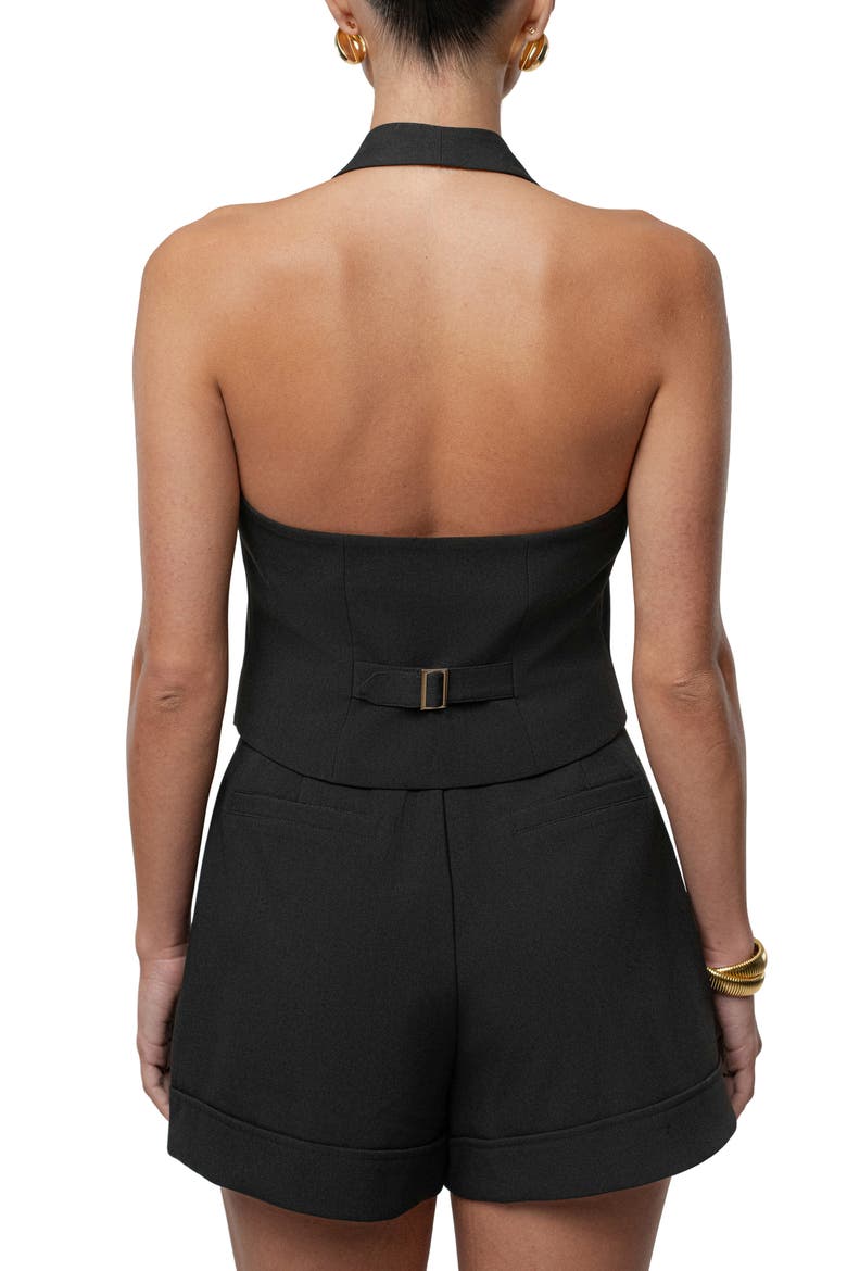 Luxe Halter Vest, Alternate, color, BLACK