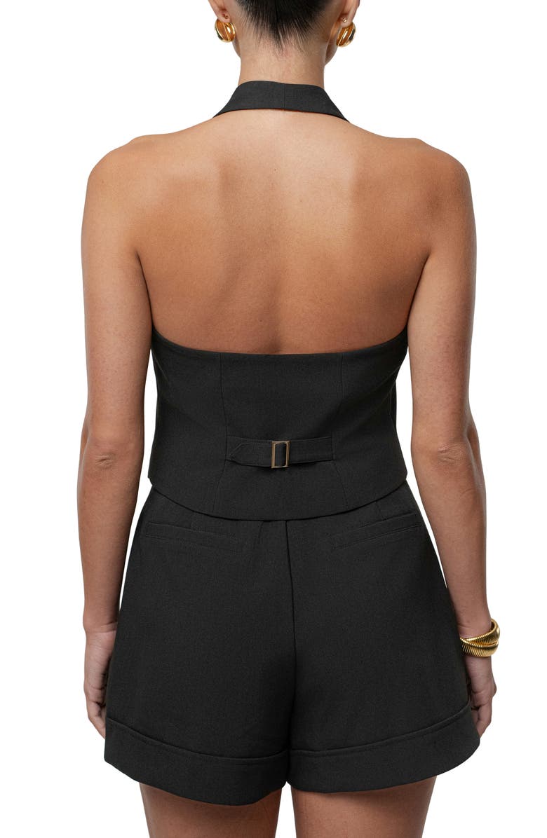 JLUXLABEL Luxe Halter Vest, Alternate, color, Black