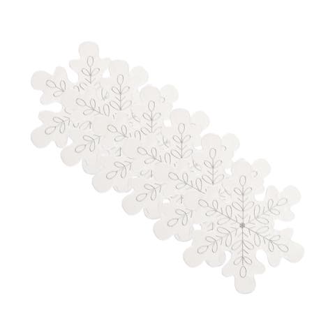 Sparkle Snowflake Round Placemats Set of 6, 17"