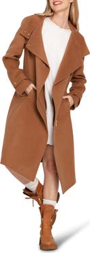 Belle & Bloom Envy Me Asymmetric Zip Wool Blend Coat