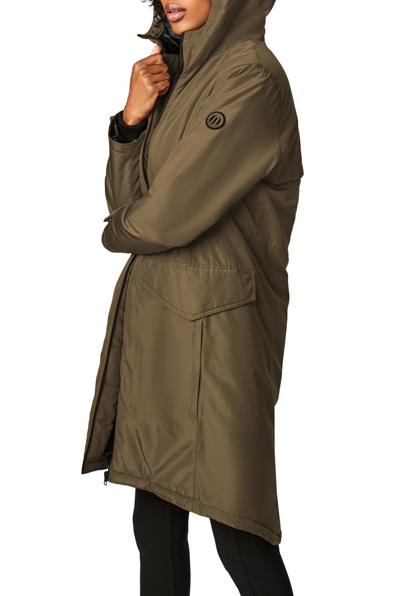 Insulated Hooded Raincoat, Alternate, color, OLIVIA