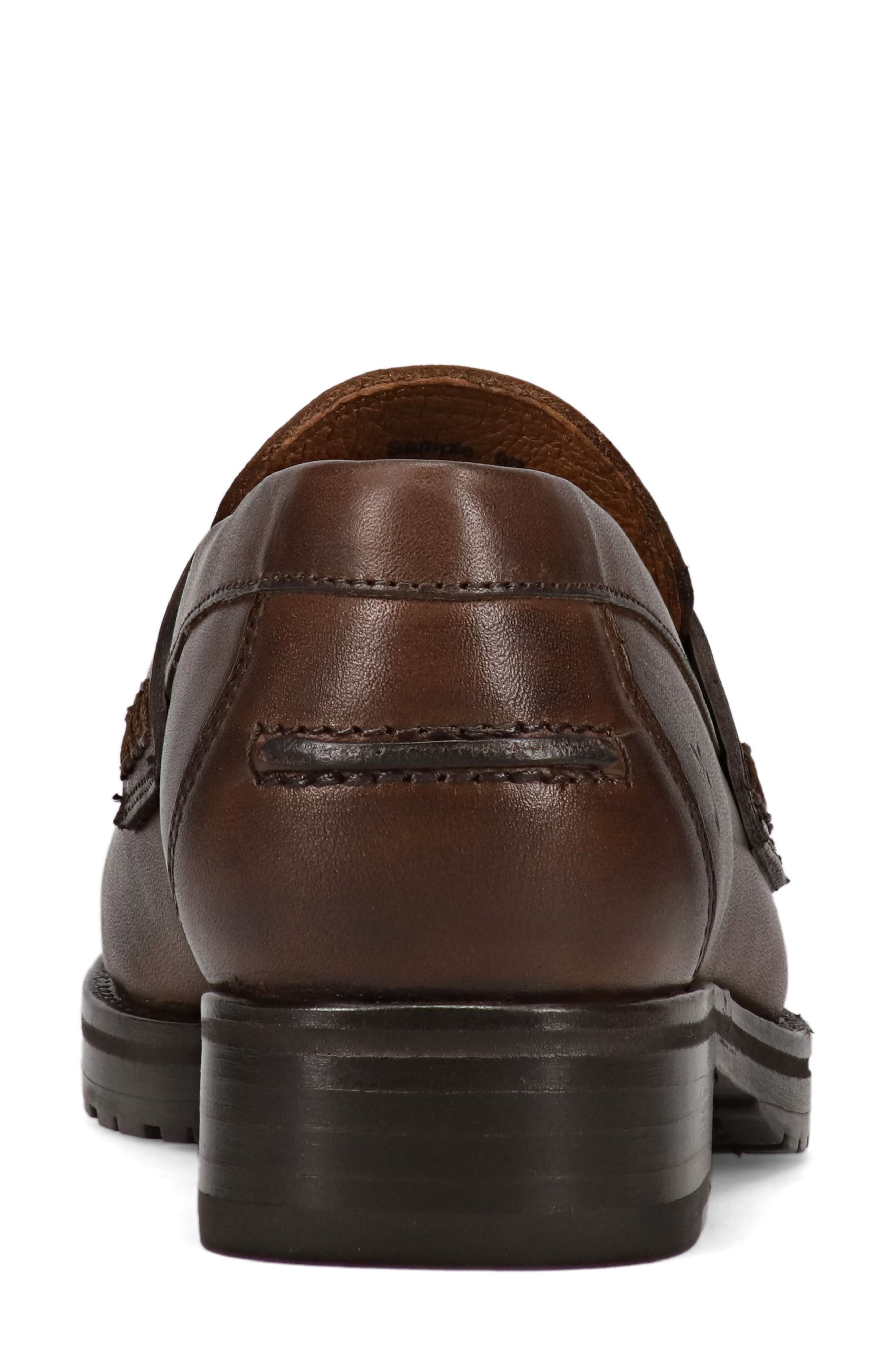 Melissa Lug Sole Penny Loafer, Alternate, color, CHOCOLATE - VOLTERRA LEATHER