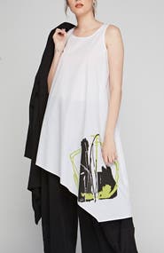 LUUKAA Allegro Printed Asymmetrical Poplin Tunic