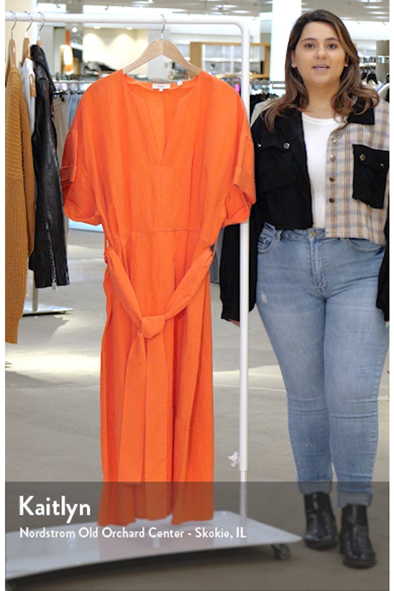 Cuff Sleeve Belted Midi Dress video