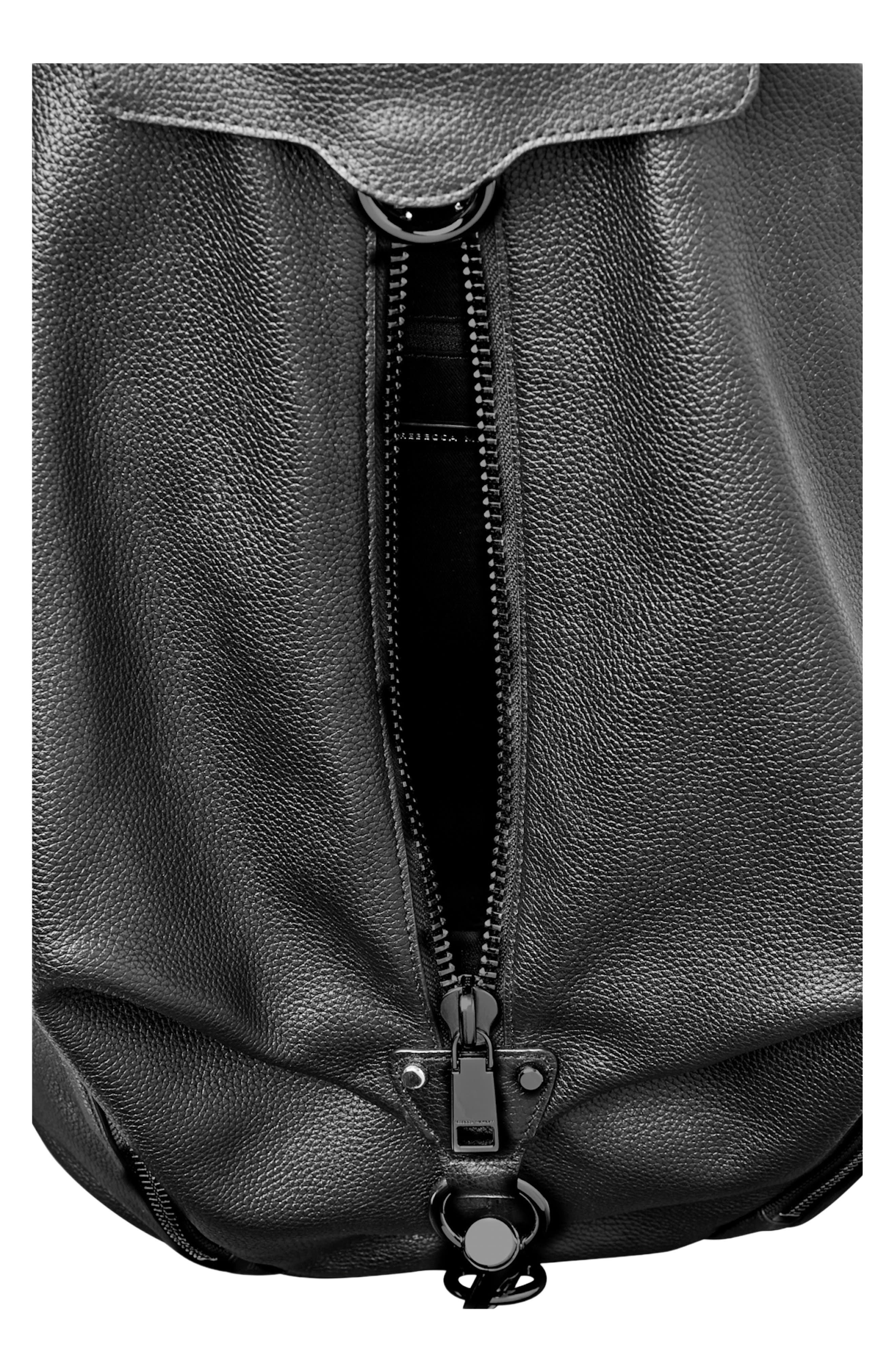 Rebecca Minkoff Julian Leather Backpack, Alternate, color, Black