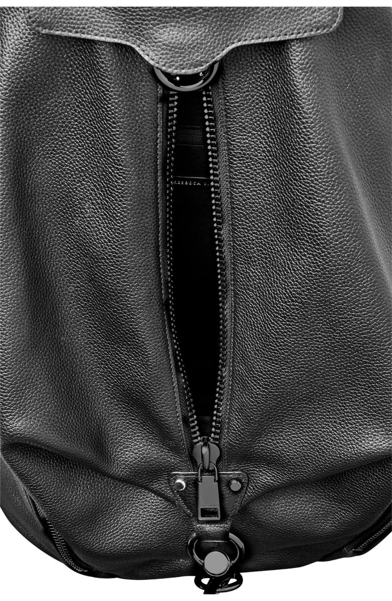 Rebecca Minkoff Julian Leather Backpack, Alternate, color, Black