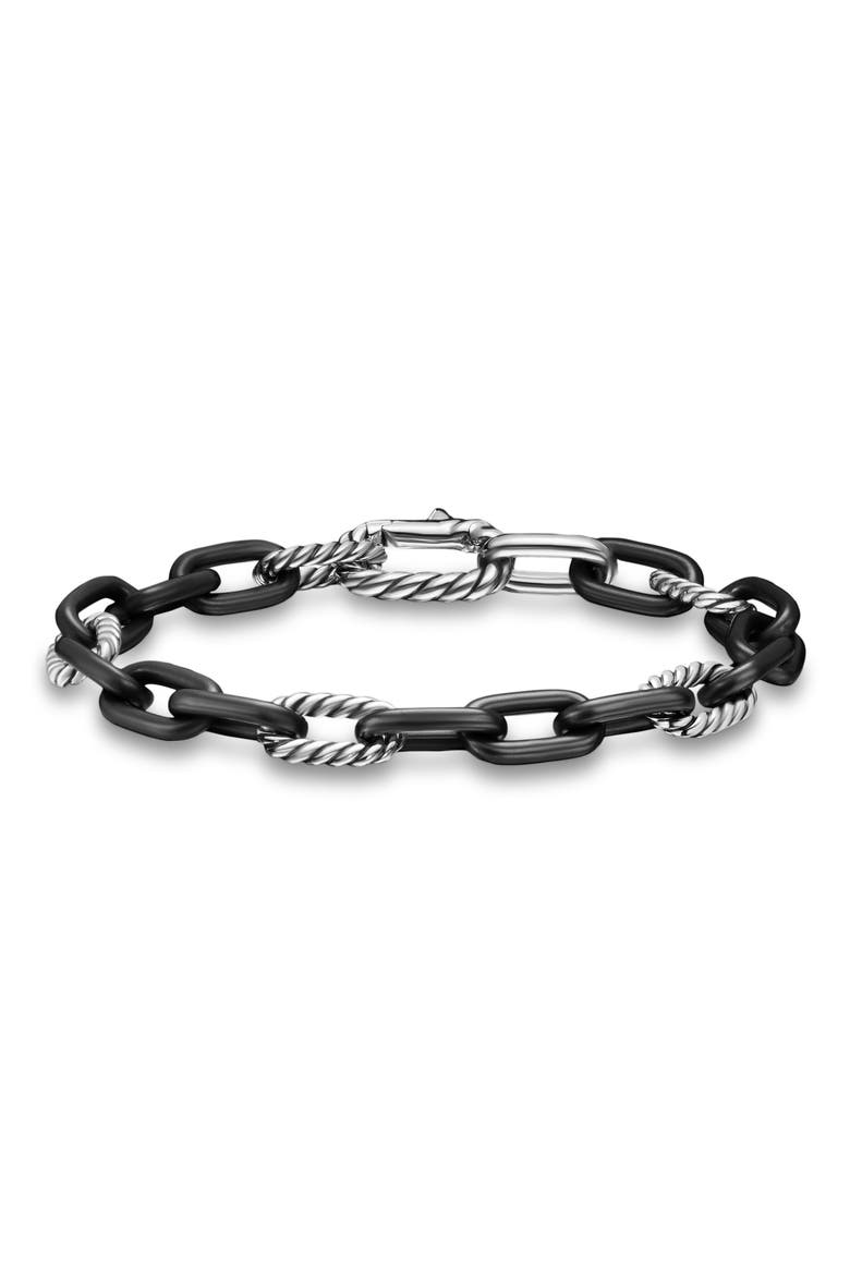 Madison Link Bracelet, Main, color, BLACK/ SILVER