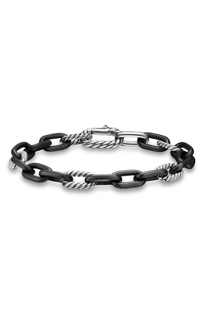 David Yurman Madison Link Bracelet, Main, color, Black/ Silver
