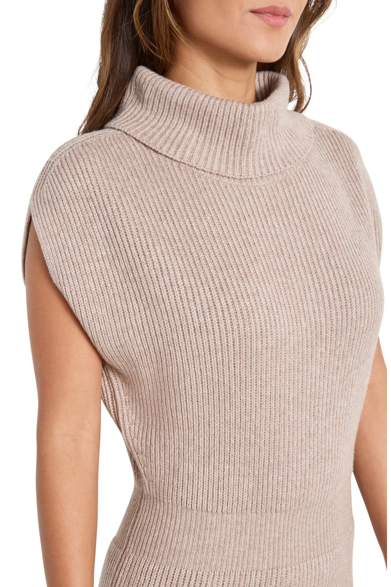 Madeline Rib Turtleneck Maxi Sweater Dress, Alternate, color, TAWNY