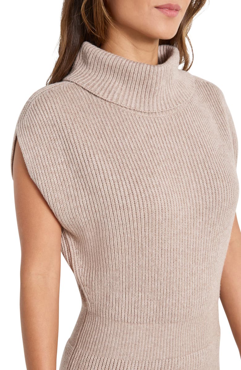 Splendid Madeline Rib Turtleneck Maxi Sweater Dress, Alternate, color, Tawny