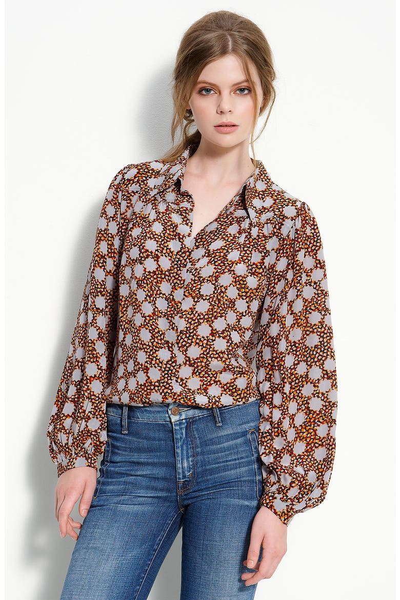 'Tilapia' Chiffon Blouse, Main, color, SAND/ BLACK