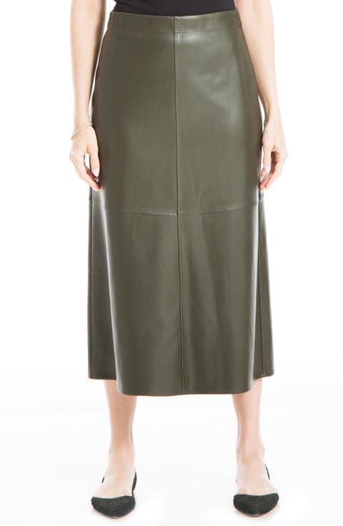 Faux Leather A-Line Skirt