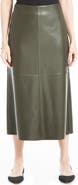 MAX STUDIO Faux Leather A-Line Skirt