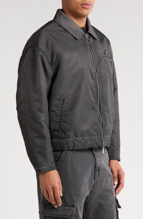 Pacsun Washed Nylon Zip Jacket In Black