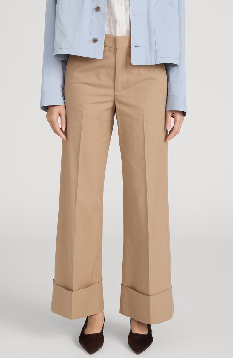 FRAME The Slim Fit Palazzo Pants, Main, color, Khaki