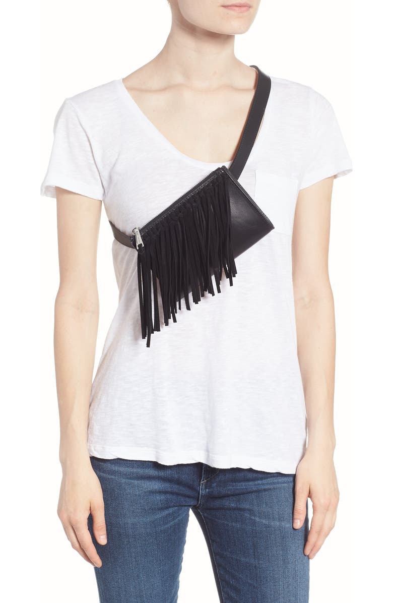 Rebecca Minkoff Fringe Belt Bag, Alternate, color,