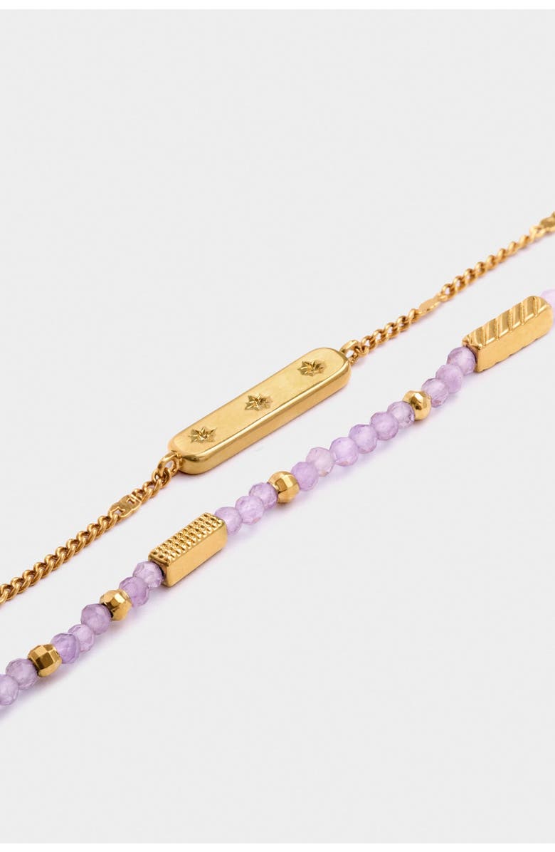 Katie Loxton Birthstone Bracelet 'February' in Amethyst, Alternate, color, February