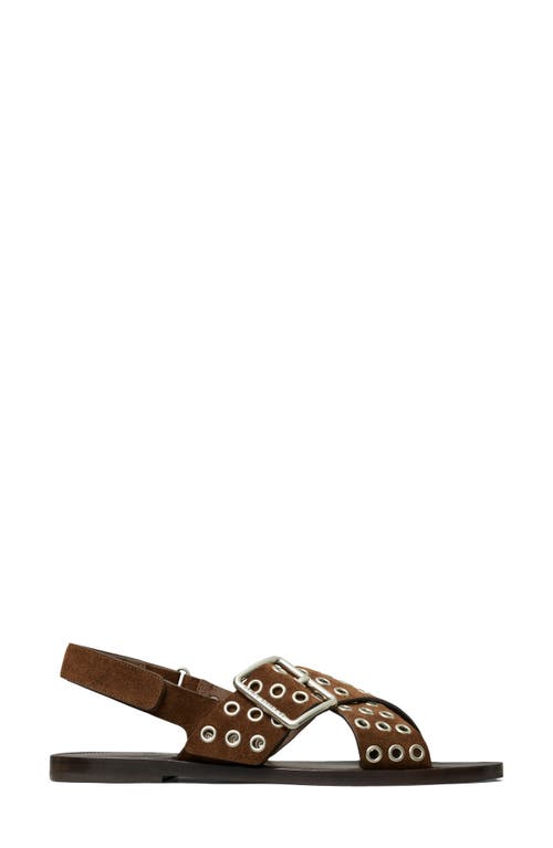 Tory Burch Cross Band Slingback Sandal In Brown