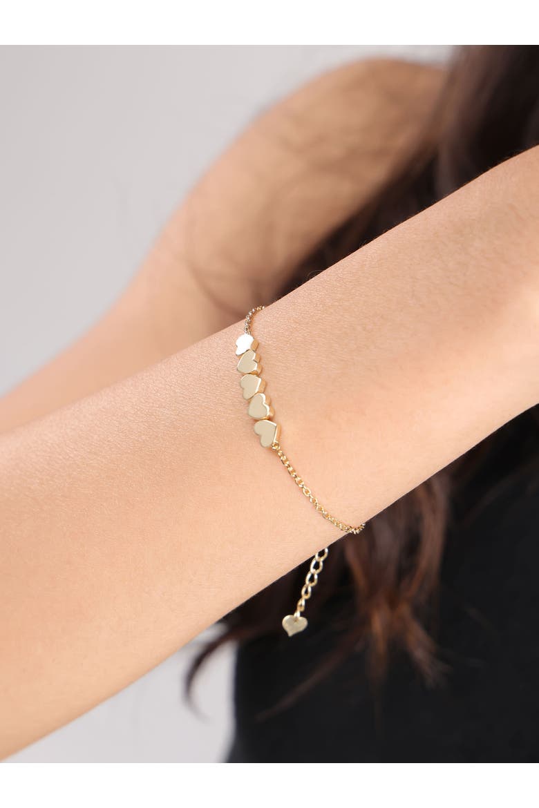 Sweet Heart Chain Bracelet in 14K Gold, Alternate, color, Yellow Gold