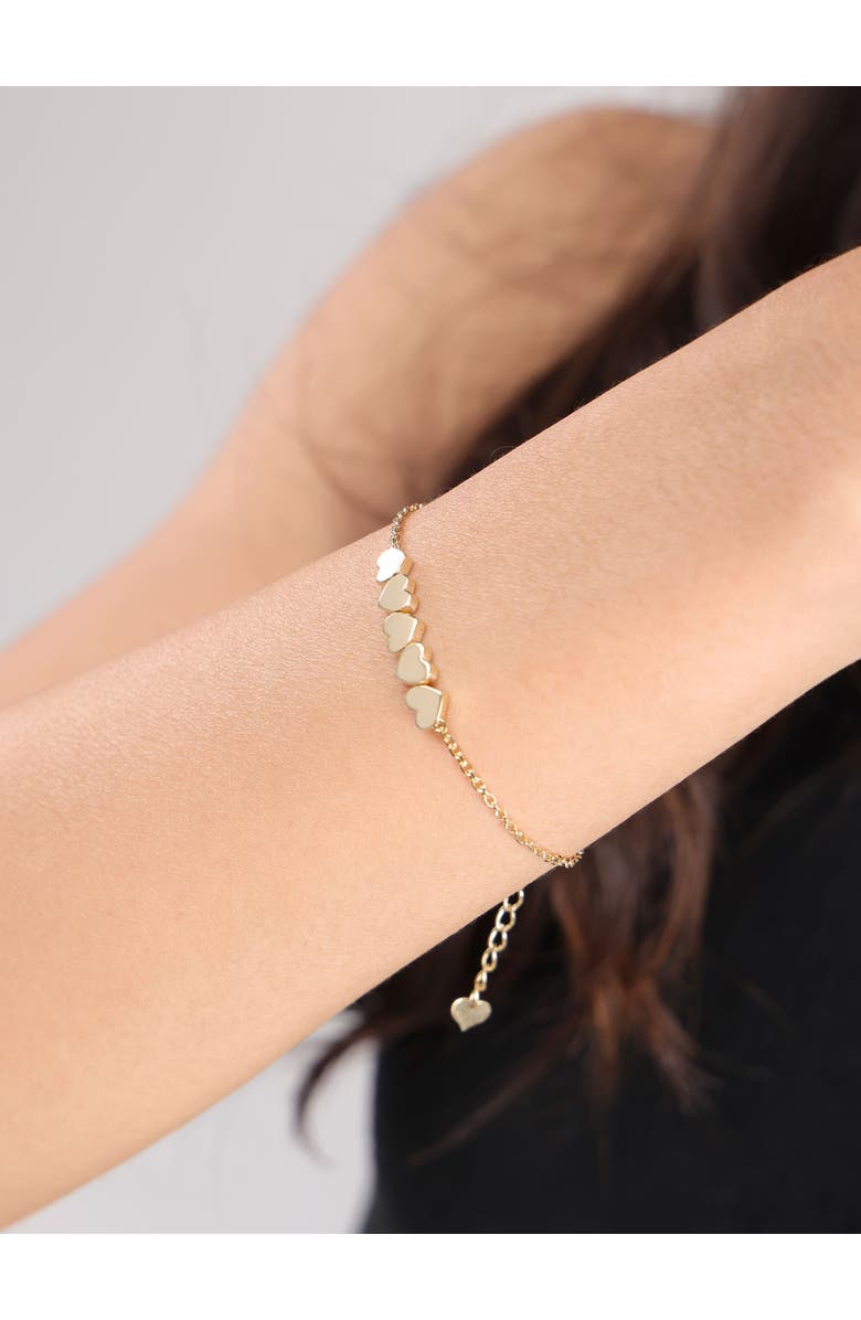 DEVATA Sweet Heart Chain Bracelet in 14K Gold, Alternate, color, Yellow Gold