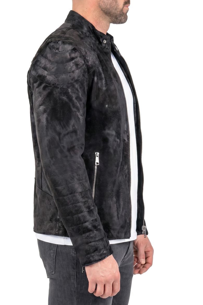 Captain Leather Jacket, Alternate, color, BLACK