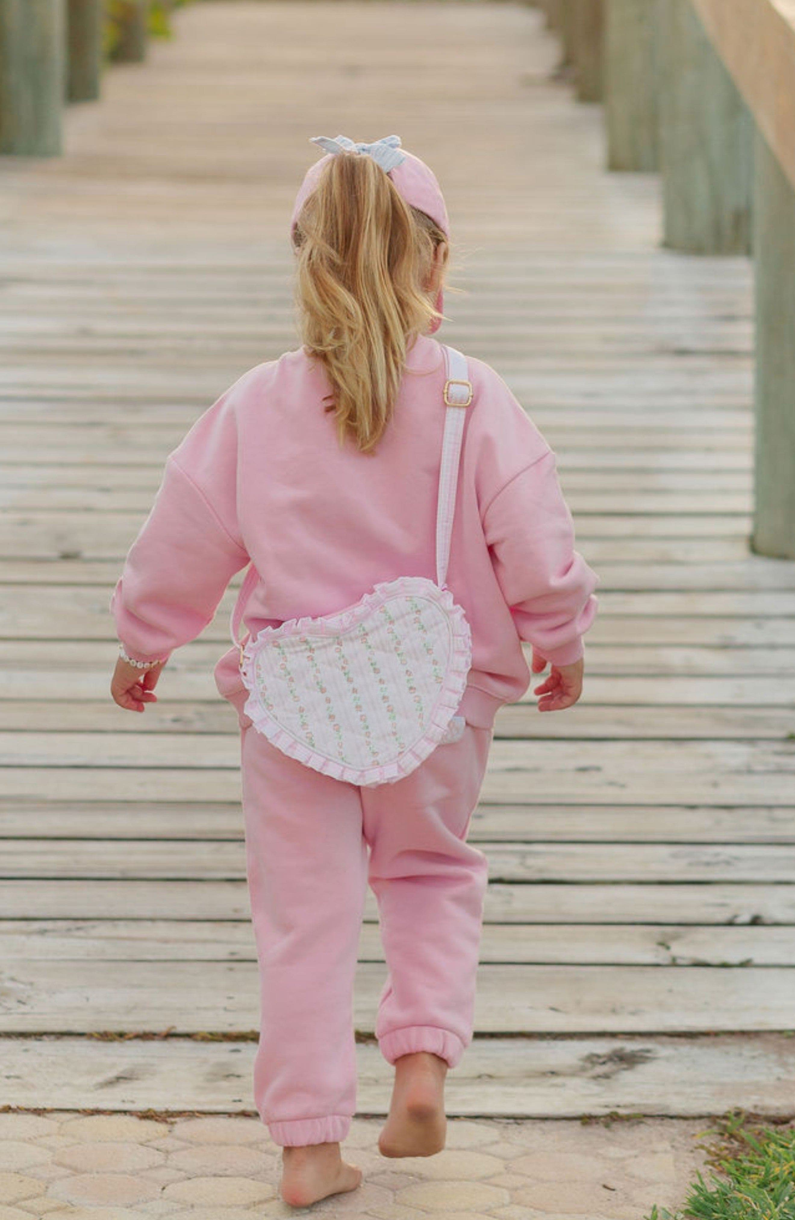 Bits 
Bows Floral Ruffle Girls
 Heart Purse, Alternate, color, Pink/Green/White