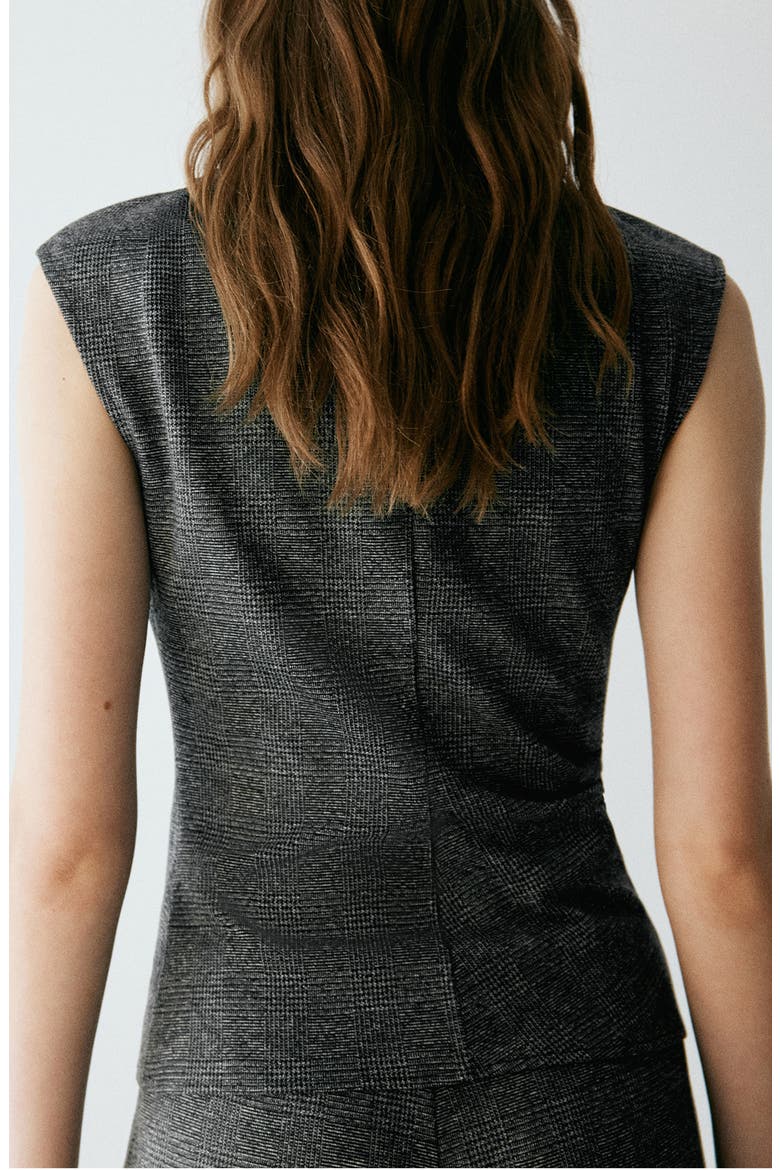 Draped Sleeveless Top, Alternate, color, BLACK