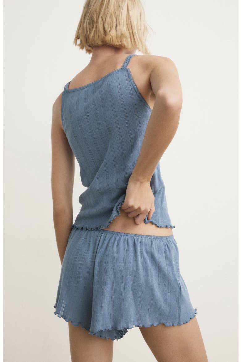 Pointelle Pajama Shorts, Alternate, color, INDIGO BLUE