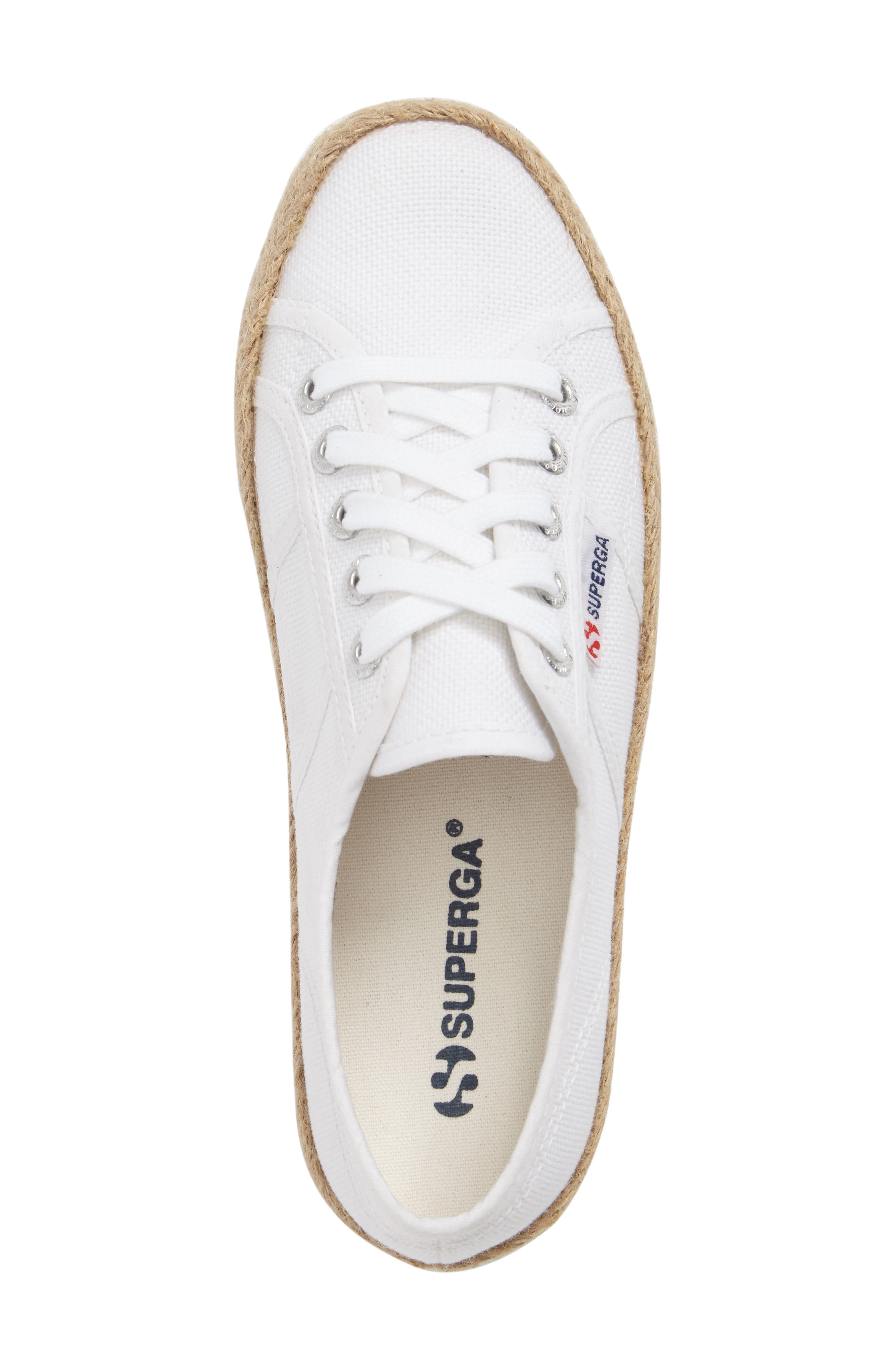 Espadrille Sneaker, Alternate, color, WHITE