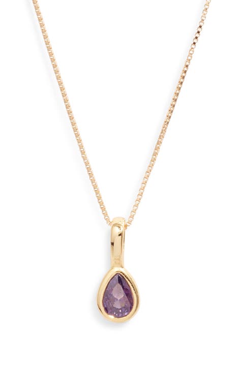 Teardrop Birthstone Pendant Necklace