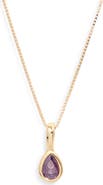 Set & Stones Teardrop Birthstone Pendant Necklace