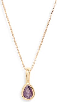 Set & Stones Teardrop Birthstone Pendant Necklace