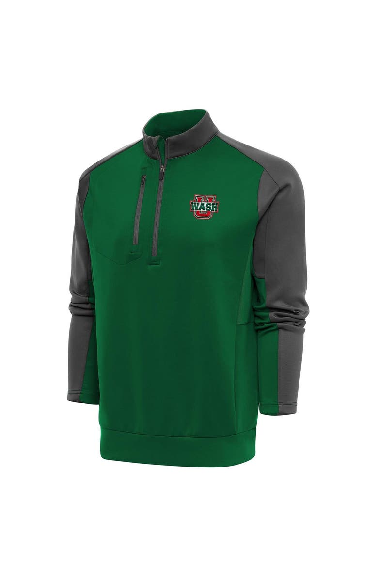 ANTIGUA Men's Antigua  Green/Charcoal Washington-St. Louis  Team Quarter-Zip Pullover Top, Main, color, 